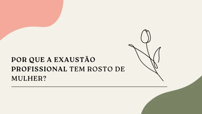 Mulher exausta apoiando a cabeça nas mãos em cenário de trabalho, representando burnout
